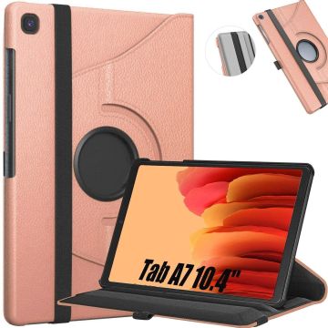 Hoes Geschikt voor Samsung Galaxy Tab A7 Hoes - 10.4 inch - (2020/2022) - bookcase draaibaar - Rose Goud