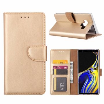 Samsung Galaxy Note 9 Portmeonnee Hoesje / Book Style Case Goud