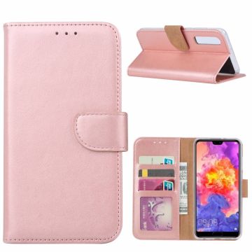 Ntech Hoesje voor Huawei P30 portemonnee hoesje / met opbergvakjes Rose Goud