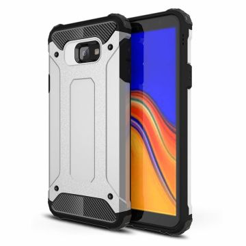 Ntech Samsung Galaxy J4+ Hybrid Armor Hoesje - Zilver