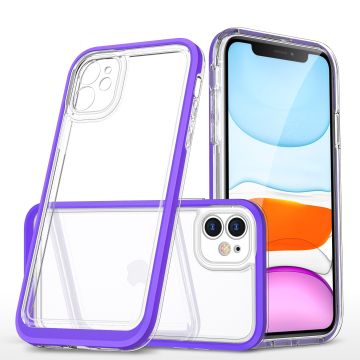 Hoesje Geschikt voor iPhone 11 Pro Max hoesje transparant met bumper Paars - Ultra Hybrid Hoesje Geschikt voor iPhone 11 Pro Max case