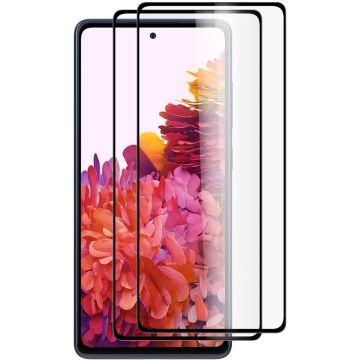 2 pack full cover Screenprotector voor samsung S20 FE / Tempered Glass Zwart