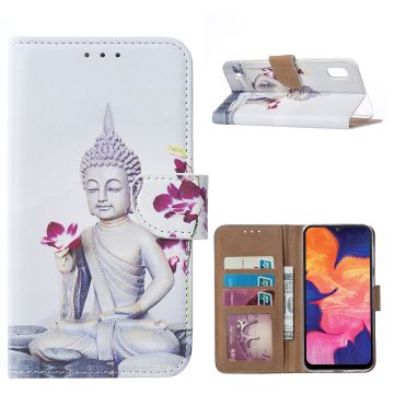 Ntech Boeddha & Bloem Design Portemonnee Hoesje - Samsung Galaxy A10