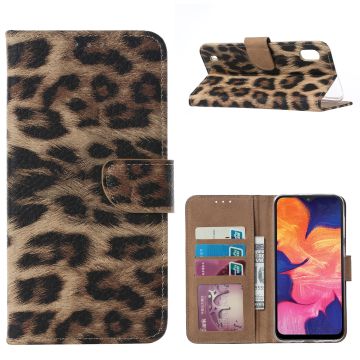Ntech Luipaard Design Portemonnee Hoesje Samsung Galaxy A10