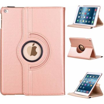 Hoes geschikt voor iPad 5e / 6e generatie (2018 / 2017) 360° draaibaar bookcase Roségoud–Hoes geschikt voor iPad (2017) / (2018) 9.7 inch cover met standaard