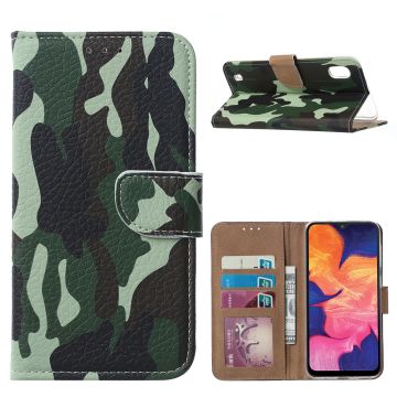 Ntech Camouflage Design Portemonnee Hoesje - Samsung Galaxy A10