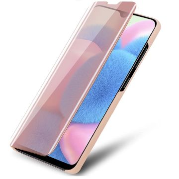 Samsung Galaxy A50 hoesje clear view LED Flip Cover - Rose Goud