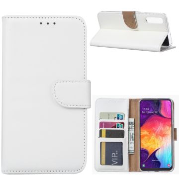 Ntech Portemonnee hoesje met Pasjesruimte voor Samsung Galaxy A70/A70s - Wit