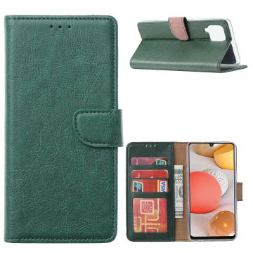 Samsung Galaxy A12 hoesje - Samsung A12 bookcase met Pasjeshouder - Groen