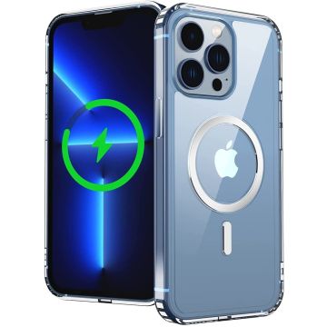 Hoesje Geschikt voor iPhone 13 Pro hoesje - Doorzichtig Hoesje Geschikt voor iPhone 13 Pro hoesje met Oplaadfunctie - draadloze met Oplaadfunctie oplader- Hoesje Geschikt voor iPhone 13 Pro Transparant hoesje met Oplaadfunctie