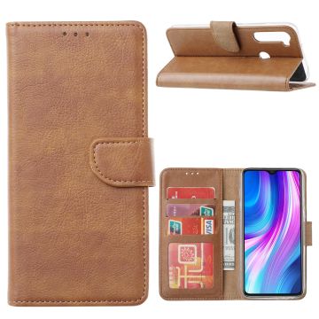 Xiaomi Redmi Note 8 (2019/2021) Hoesje Bruin - Xiaomi Note 8 2021 bookcase met Pasjeshouder - Note 8 2019 case Portemonnee cover