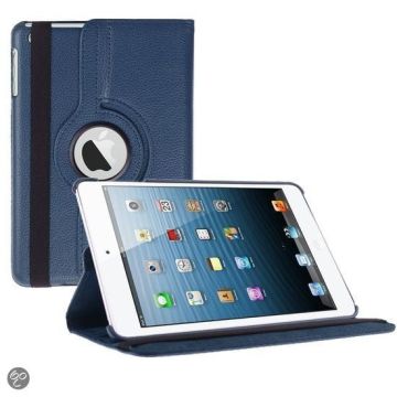 iPad Mini 3 hoesje Multi-stand Case 360 graden draaibare Beschermhoes donker blauw