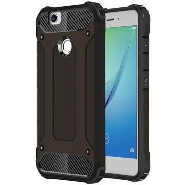 Huawei P8 Lite 2017 Armor Hoesje - Slim Armor Case - Hybrid Case Zwart
