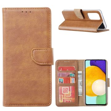 Samsung A53 / A53s hoesje bookcase Bruin - Samsung Galaxy A53 5G case portemonnee hoesje - Galaxy A53 book case hoes cover - Samsung A53 screenprotector / tempered glass 2 Pack