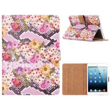 iPad mini 1 / 2 / 3 Margrietjes Design Booktype Kunstleer Hoesje Met Pasjesruimte
