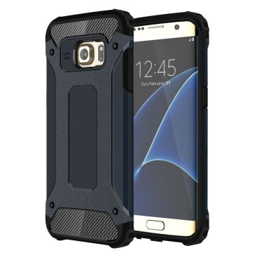 Ntech Samsung Galaxy S7 Edge Dual layer Rugged Armor Hoesje - Blauw