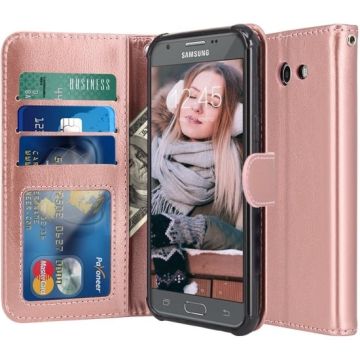 Samsung Galaxy A5 2017 - Book PU lederen Portemonnee hoesje Book case goud