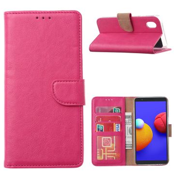 Samsung Galaxy A01 Core Hoesje - Galaxy A01 Core book case met Pasjeshouder - Pink