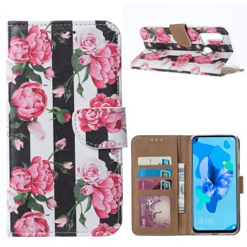 Ntech Vintage Roses Design Portemonnee Hoesje Huawei P20 lite (2019)