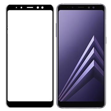 Samsung Galaxy A7 2018 Full Glue Screenprotector Adhesive Cover tempered glass Zwart