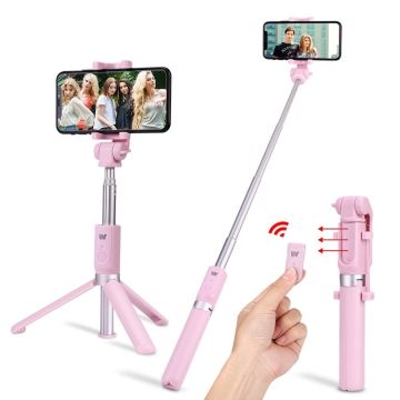 3 in 1 Selfie Stick met Afstandsbediening en Foldable Tripod Stand Samsung Galaxy A50s/A30s - Roze