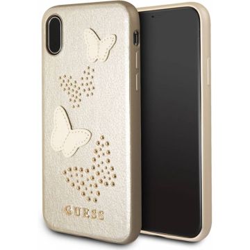 iPhone X / Xs Hoesje Guess Goud Kunstleer