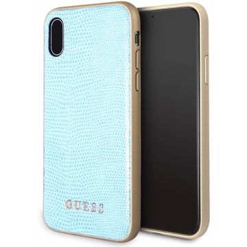 iPhone X / Xs Hoesje Guess Lichtblauw Kunstleer