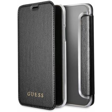 iPhone X / Xs Hoesje Guess Zwart Kunstleer