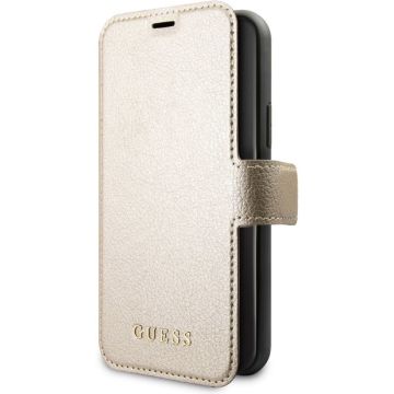 iPhone 11 Pro Bookcase hoesje - Guess - Effen Goud - Kunstleer