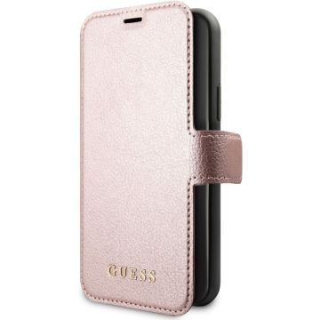 iPhone 11 Pro Bookcase hoesje - Guess - Effen Rose goud - Kunstleer