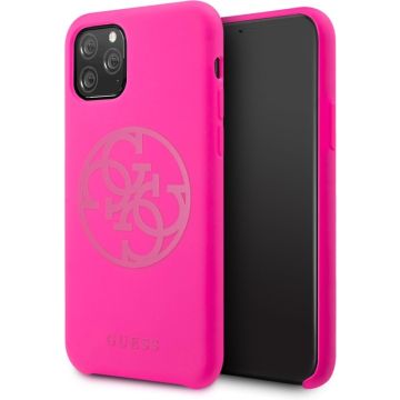 Apple iPhone 11 Pro Roze Guess Backcover hoesje Silicon - Logo - GUHCN58LS4GFU