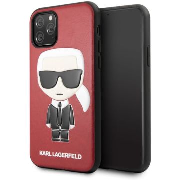 Apple iPhone 11 Pro Rood Karl Lagerfeld Backcover hoesje Ikonik Karl - Full Body - KLHCN58IKPURE