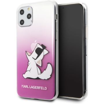 Apple iPhone 11 Pro Roze Karl Lagerfeld Backcover hoesje Choupette - Glasses - KLHCN58CFNRCPI