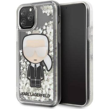 Apple iPhone 11 Pro Transparant Karl Lagerfeld Backcover hoesje Glitter - Glow in the dark - KLHCN58GLGIRKL