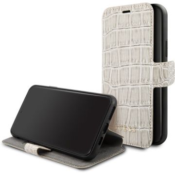 iPhone 11 Pro Bookcase hoesje - Guess - Croco Beige - Kunstleer