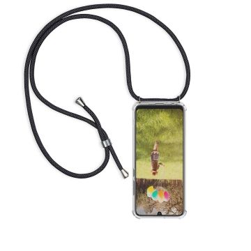 Ntech Huawei P Smart 2019 Anti Shock Transparante hoesje met Verstelbaar Celebrity Draagriem