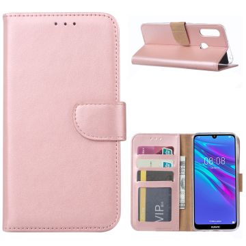 Ntech Portemonnee Hoesje/Book Case met Opbergvakjes & Magneetflapje voor Huawei Y6 2019 - Rose Goud