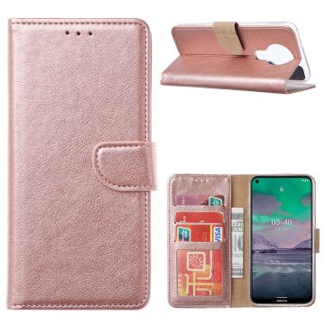 Nokia 3.4 Hoesje - Nokia 3.4 Portemonnee BookCase - Kaarthouder & Magneetlipje Rose Goud