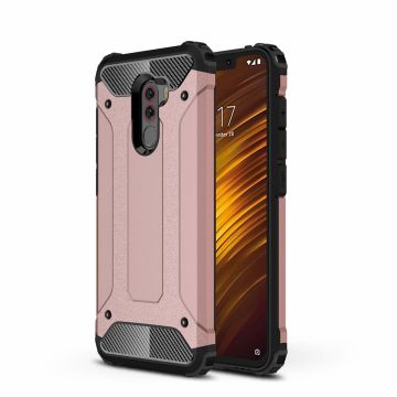 Ntech Xiaomi Pocophone F1 Dual layer Rugged Armor hoesje - Rose Goud