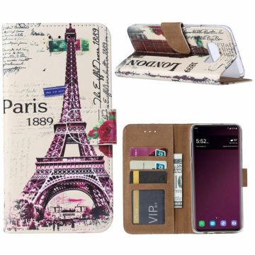 Ntech Samsung Galaxy S10+ Plus Eiffeltoren (1889) Boek hoesje met Pasjesruimte