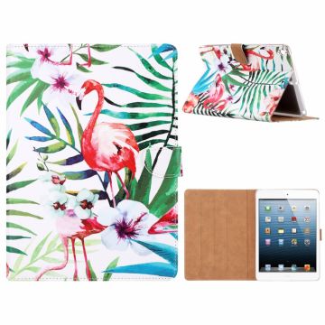 iPad 9.7 inch (2018) / (2017) Tropische Flamingo Design Booktype Kunstleer Hoesje Met Pasjesruimte