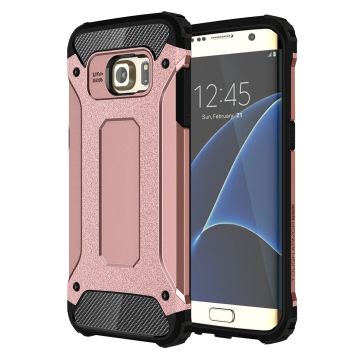 Ntech Samsung Galaxy S7 Edge Dual layer Armor hoesje - Rose Goud
