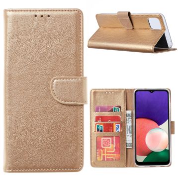 Samsung A22 Hoesje - Samsing Galaxy A22 5G Bookcase Goud - Portemonee hoesje Samsung A22 5G
