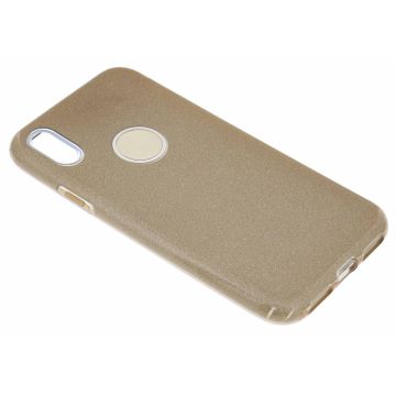 Goud Glitter TPU Hoesje iPhone X / Xs