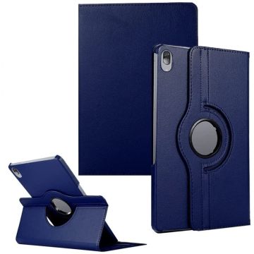 Nokia T20 hoes boek case - 360° draaibare Hoes Kunstleer Donker Blauw - Nokia T20 Hoesje - Nokia T20 Case