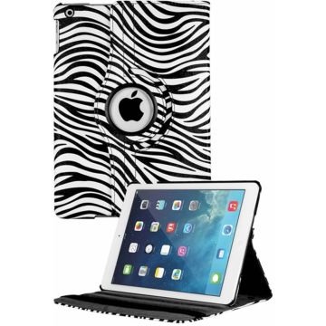 iPad Air Case cover 360 graden draaibare hoesje - Zebra Wit / Zwart