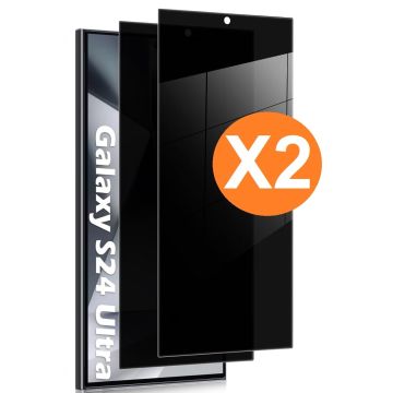 Privacy Screenprotector Geschikt voor Samsung Galaxy S24 Ultra Privacy Screenprotector Tempered glass 2 Pack
