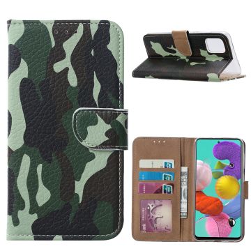 Samsung Galaxy A51 Portemonnee/Boek Hoesje - Camouflage Design