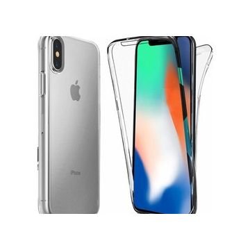 iPhone Xs Max Dual TPU Case hoesje 360° Cover 2 in 1 Case ( Voor en Achter) Transparant