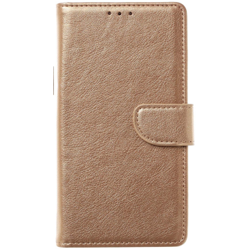 Hoesje Geschikt voor iPhone 15 Pro hoesje bookcase met 2x screenprotector – Goud